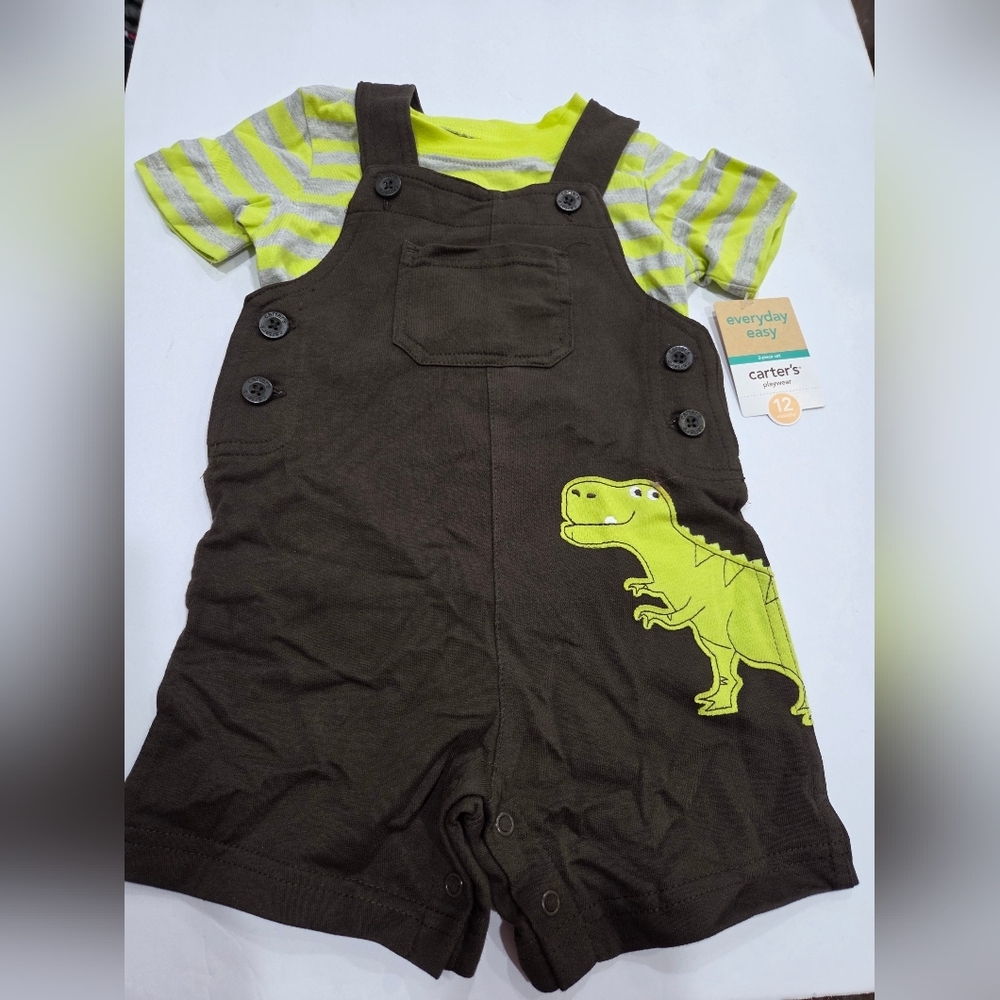 NWT Carter's Dinosaur Overalls Set
